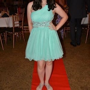 Cyan blue formal dress